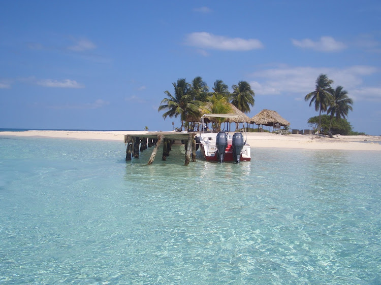 Goff's Caye, a small island off the shore of Belize City, Belize.