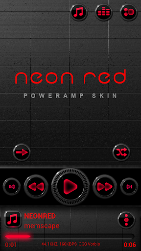 Poweramp skin Neon Red