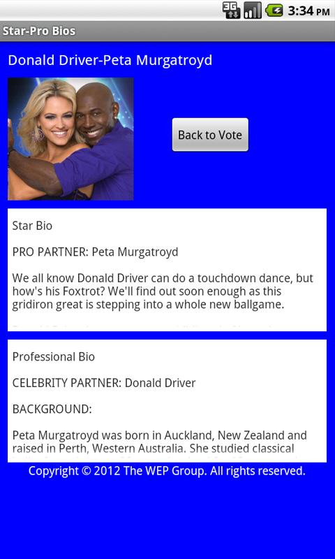 D.W.T.S. Vote Screen 2