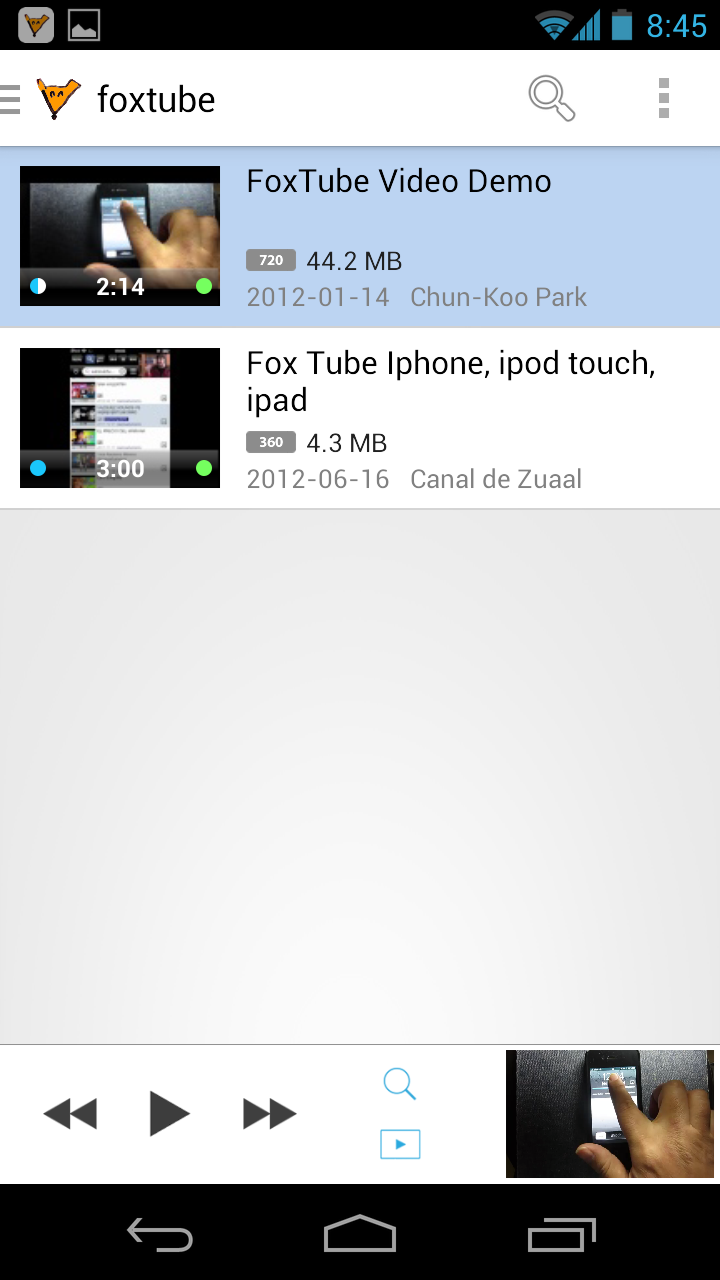 Android application FoxTube - YouTube Player screenshort