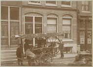 Scharensliep met kar op straat