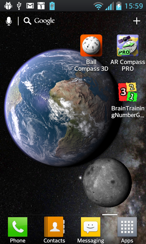 Earth & Moon in HD Gyro 3D PRO - screenshot