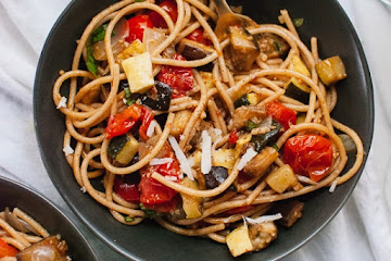 Roasted Ratatouille with Spaghetti