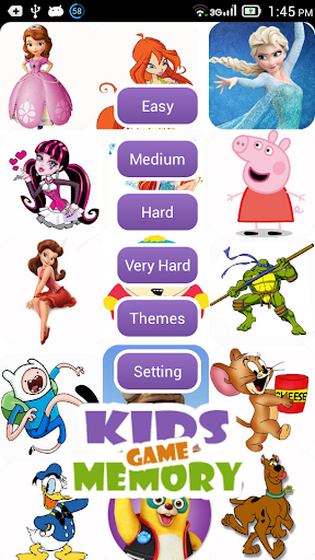 Cartoons Memory Game for Kids