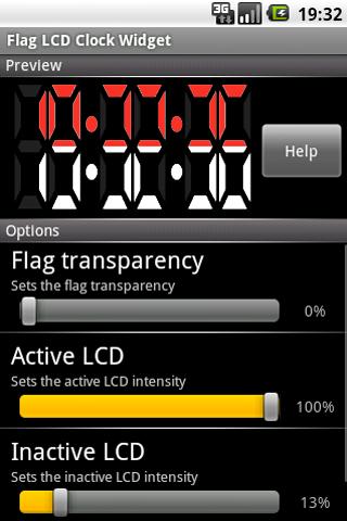 Flag LCDClock Widget Indonesia