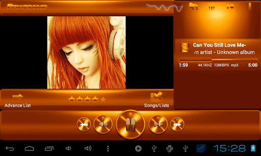 免費下載個人化APP|Poweramp ORANGE METAL skin app開箱文|APP開箱王