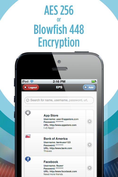 Android application Easy Password Storage screenshort