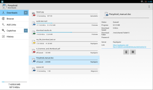 Ponydroid Download Manager Apk 1.1.7