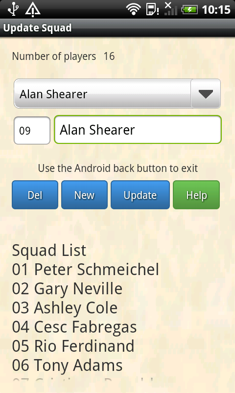 Soccer Team Tracker Screen 3