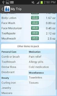 Travel Toiletry Packing List Screenshots 6