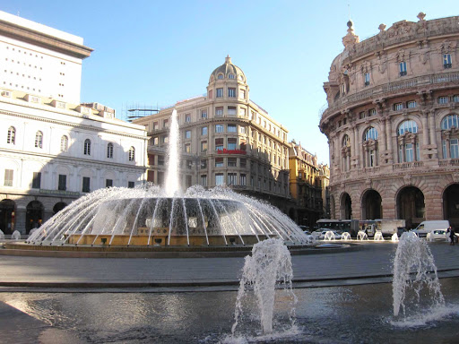 piazza-de-ferrari-genoa-italy - Piazza de Ferrari in Genoa, Italy.