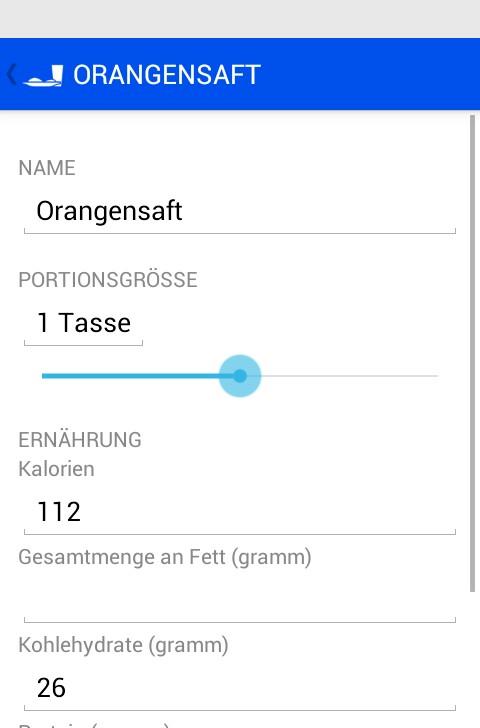 Ernährungstagebuch Screen 2