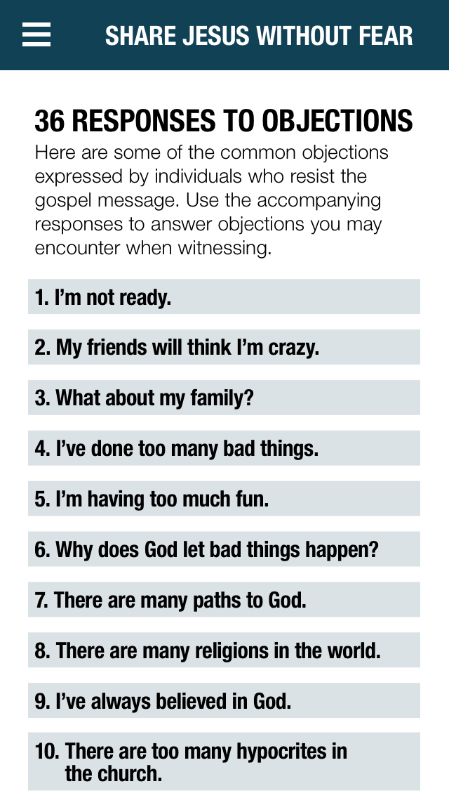 Share Jesus Without Fear Screen 3