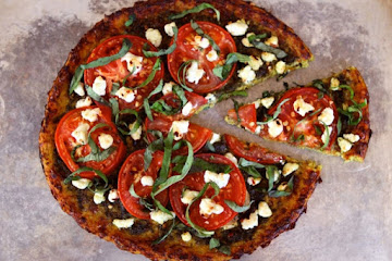Tomato Pesto Tart with Cauliflower Crust