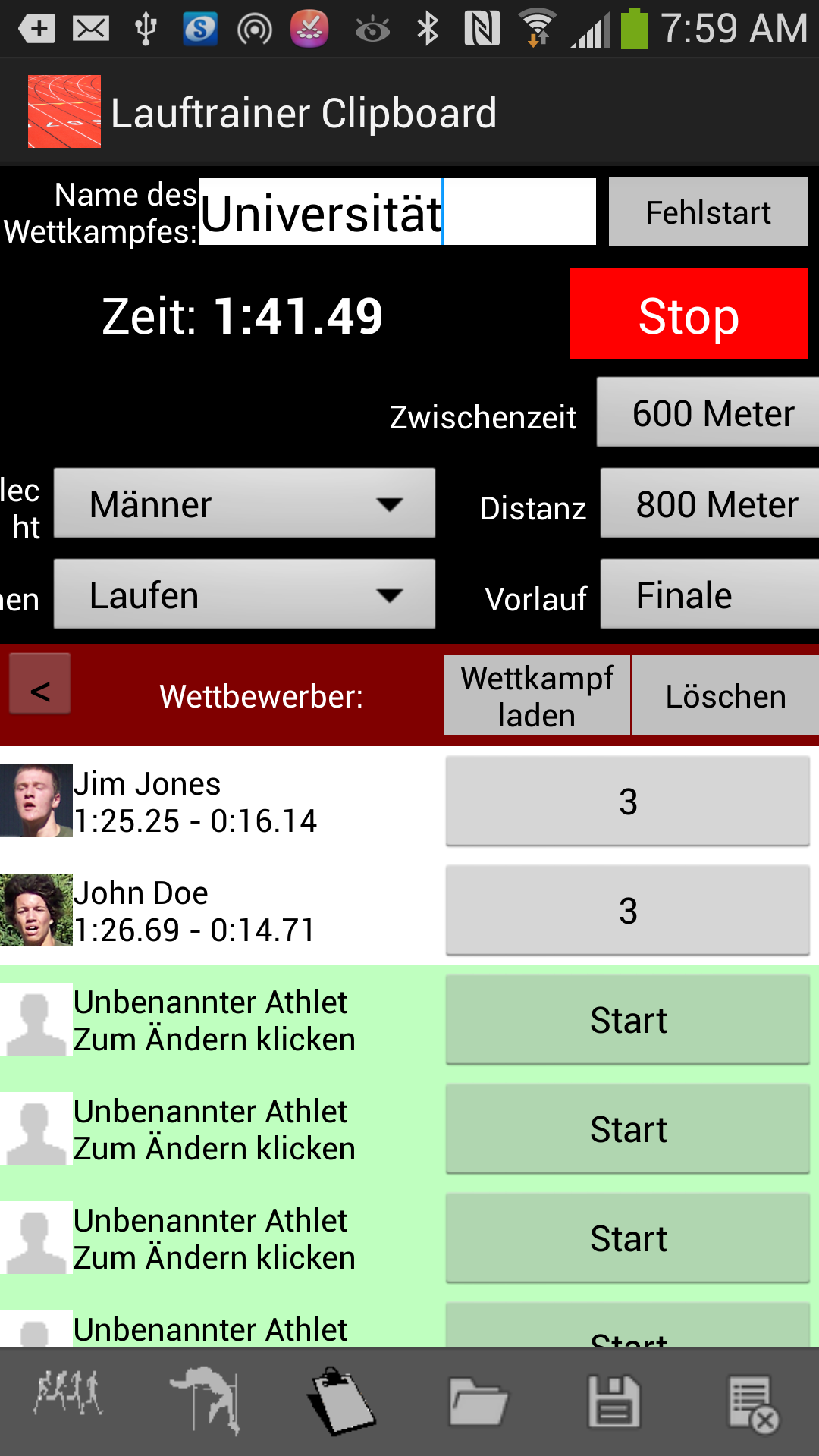 Android application Running Coachs Clipboard screenshort