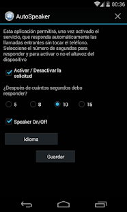 Captura de pantalla de la aplicacion Android Autospeaker Handsfree