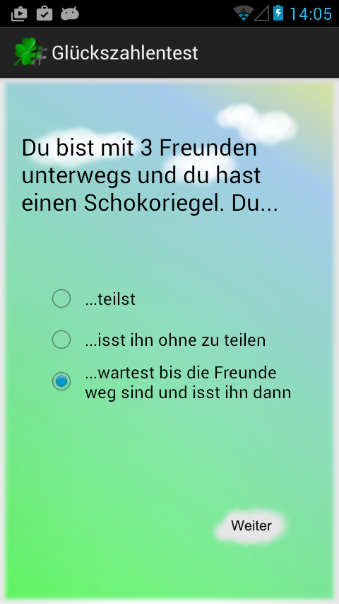 Glückszahlentest Screen 3