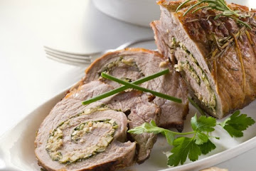 Roasted Veal Shoulder with Chicken Liver Stuffing