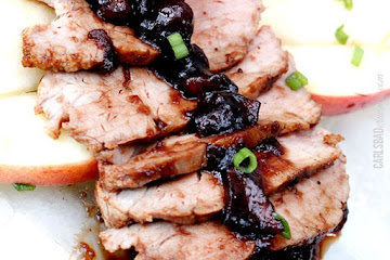 Cajun Pork Tenderloin with Easy Cranberry Apple Balsamic Reduction