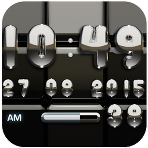 Digi Clock Black Silver widget