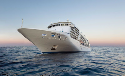 Seven Seas Voyager en route to a destination. She calls on Northern Europe, the Mediterranean, Cape Town, Hong Kong, Beijing, Tokyo, Singapore, Dubai and elsewhere. 