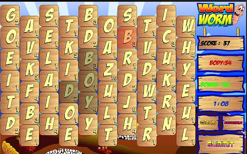 Android application Word Worm HD screenshort