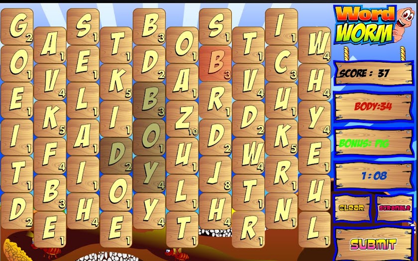 Word Worm HD Screen 1