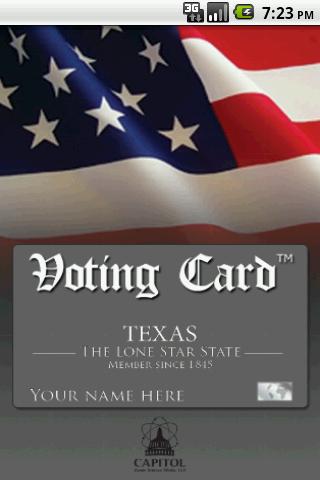 Voting Card Texas Politics