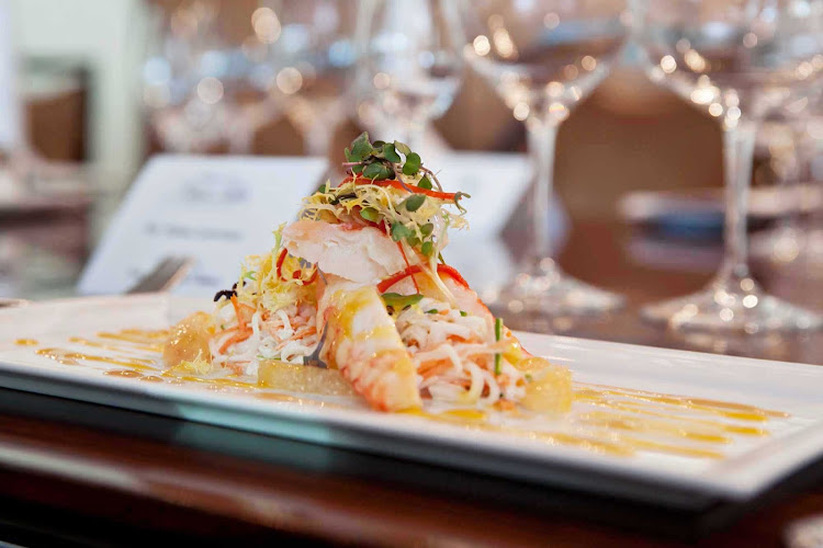 An entrée at the intimate Chef's Table aboard a Royal Caribbean sailing. 