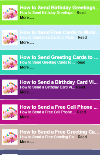 Birthday cards on phone