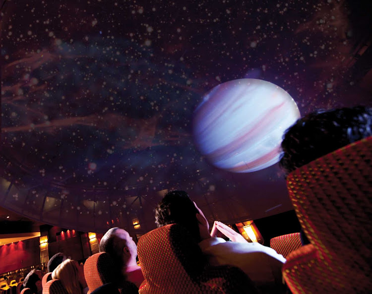 Sit back with your family members and gaze at the stars and planets on an exhilarating virtual ride into outer space at Queen Mary 2's full-scale Planetarium.