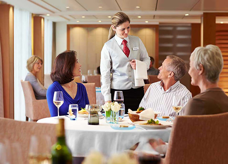 Look for attentive service from the wait staff during your journey through Europe aboard a Viking Cruises river ship. 