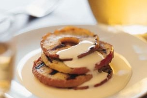 Grilled Apples with Bourbon Cr&amp;#232;me Anglaise