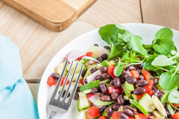 Mexican Black Bean Salad with Cumin, Lime and Smoked Paprika dressing