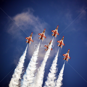 RSAF F-16C Black Knights by Alan Chew - Transportation Airplanes