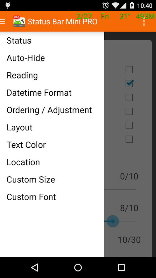    Status Bar Mini PRO- screenshot  