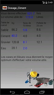 Calcul melange Beton Ciment Screen 3