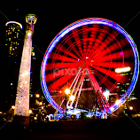 Atlanta Ferris Wheel in Motion by Michael Campbell -  