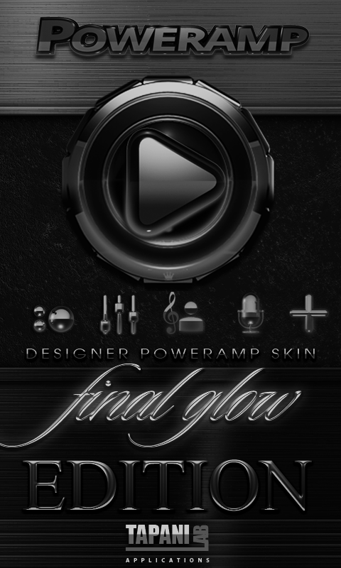 Poweramp skin Black Glow Screen 1