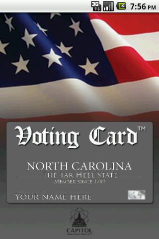 Voting Card North Carolina