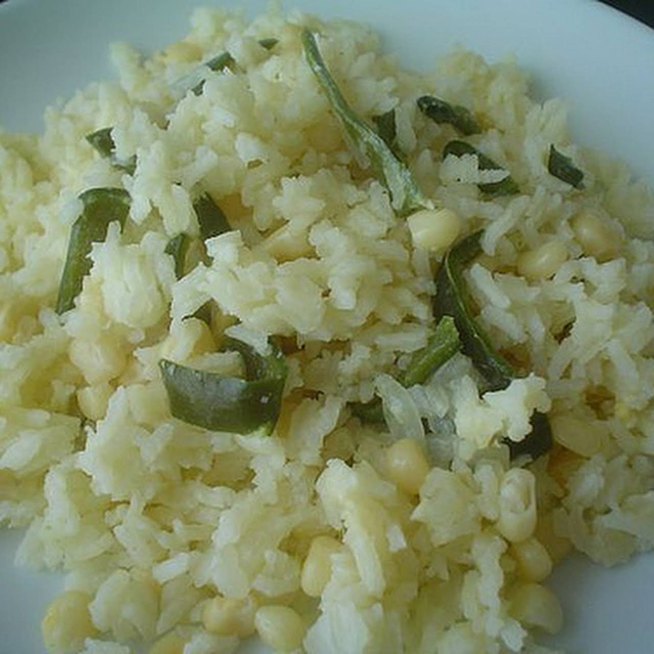Rice with Poblano Pepper Strips and Corn-image
