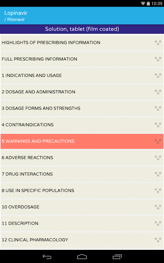    AIDSinfo Drug Database- screenshot  