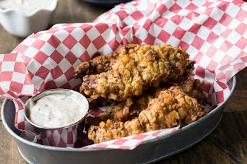 Chicken Fried Steak Fingers with Creole Mustard Sauce
