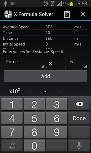 X Formula Solver Demo: Physics