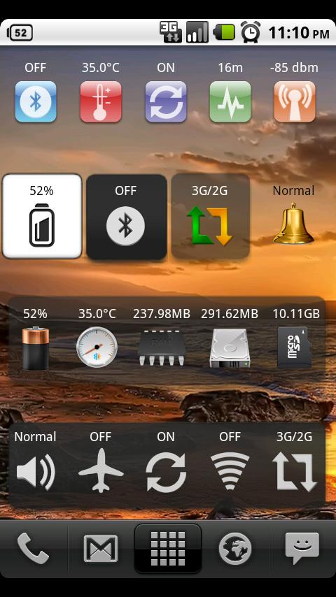 Android application System Info Widget screenshort