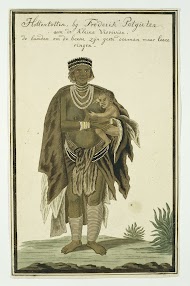 Khoikhoi or Gonaqua woman with a child at the breast