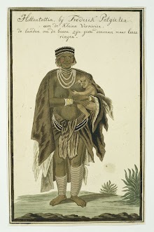Khoikhoi or Gonaqua woman with a child at the breast