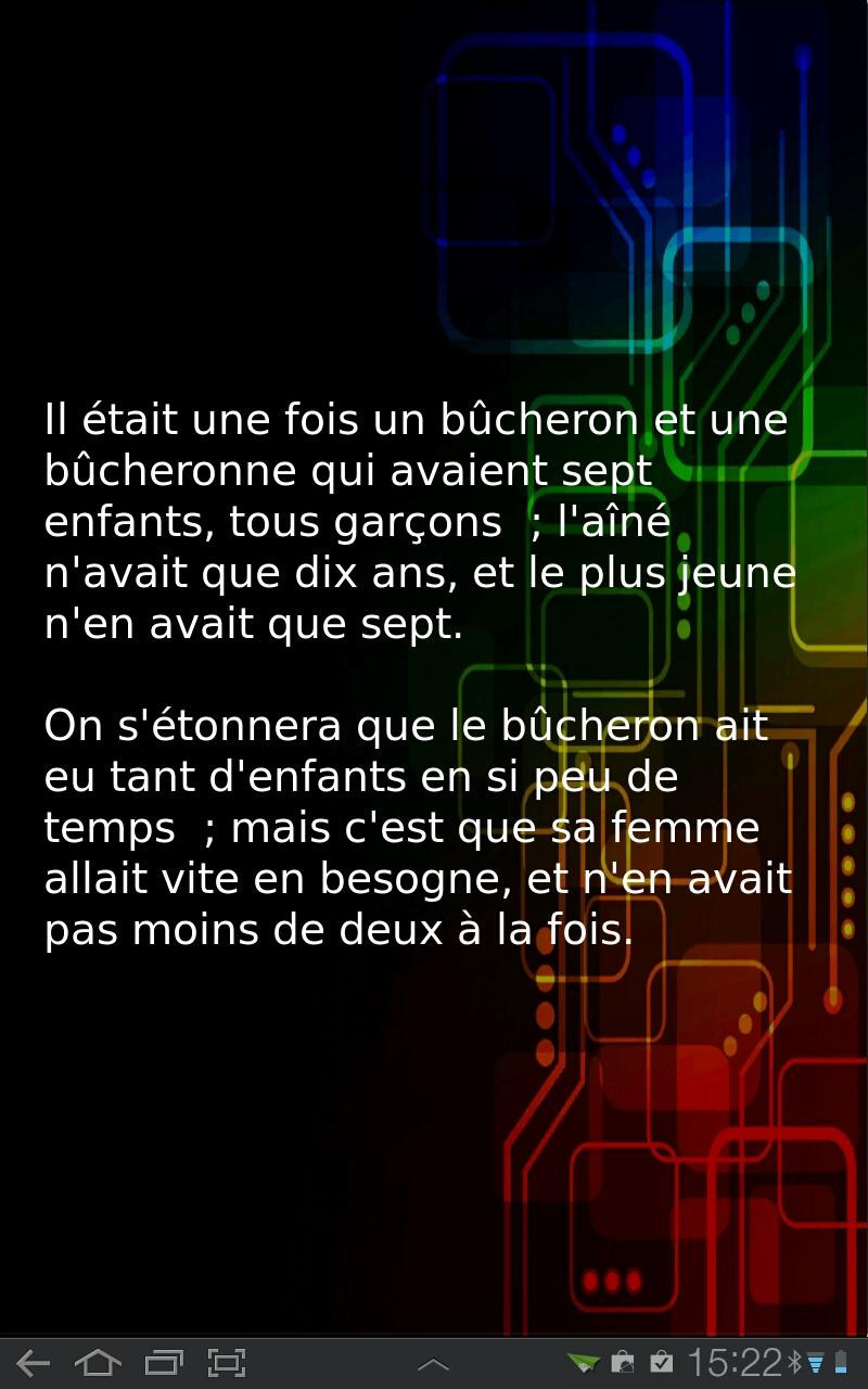 Le Petit Poucet (text + audio) Screen 2