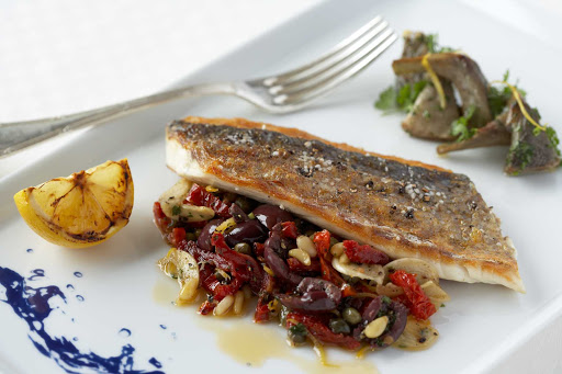 CEL_blu_daurade - A daurade, or sea bream, on the menu at Blu. You'll enjoy the many seafood options served at Celebrity Cruises's restaurants.