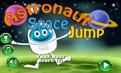 空間で宇宙飛行士のジャンプ